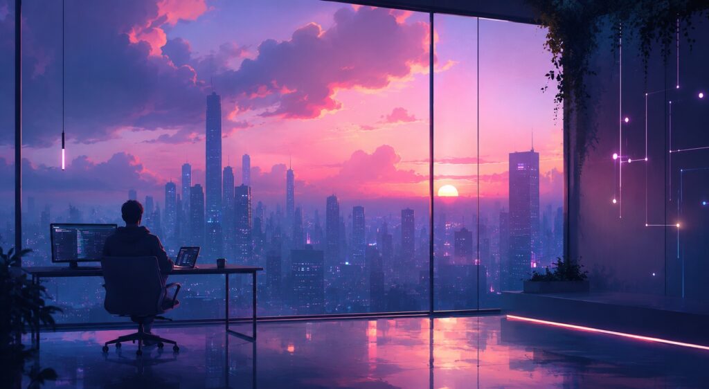 dreamy cyberpunk engineering performance cover